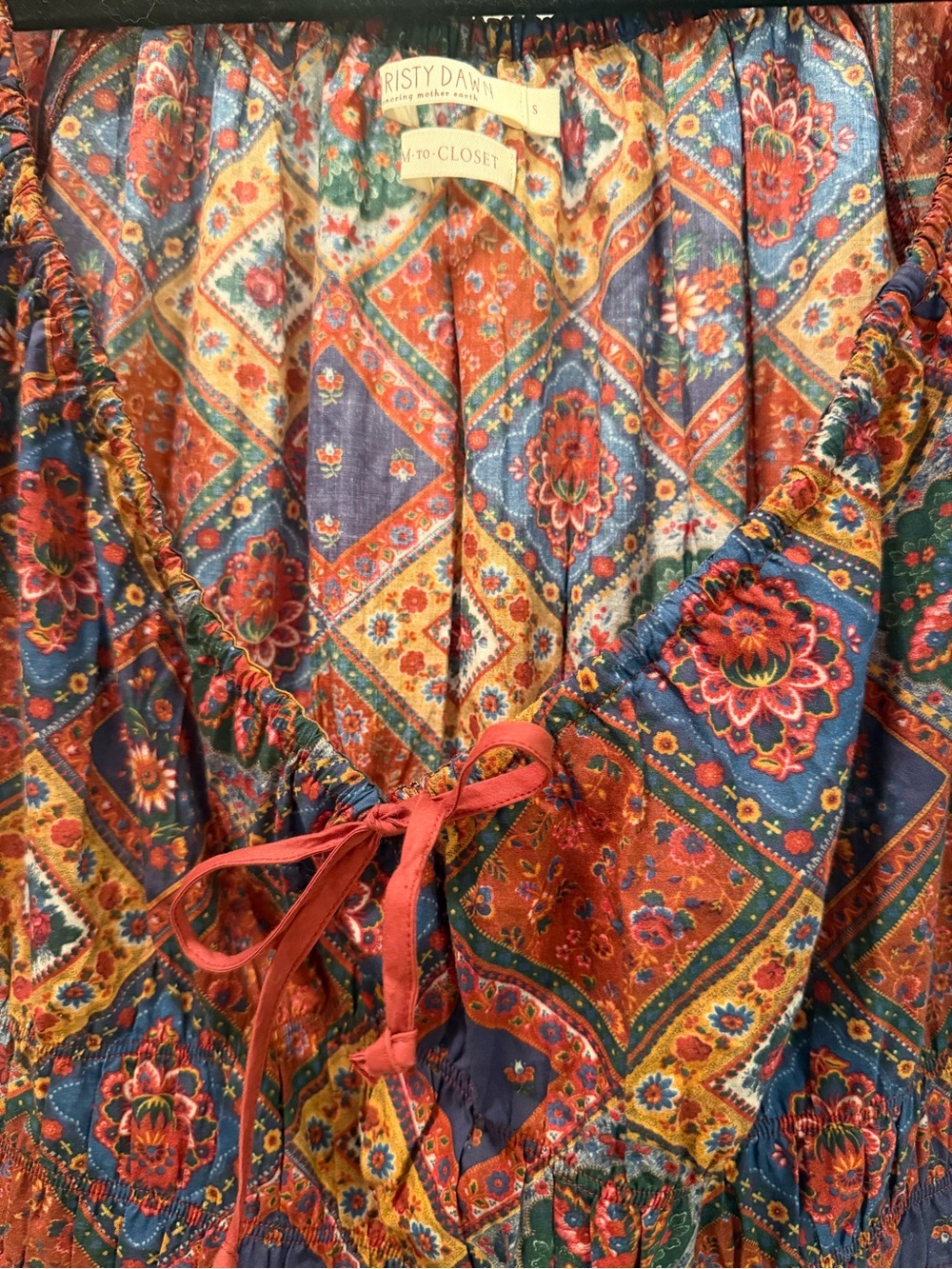 Christy Dawn Multicolor Patchwork Brynne Printed Midi Dress - Picture 3 of 5
